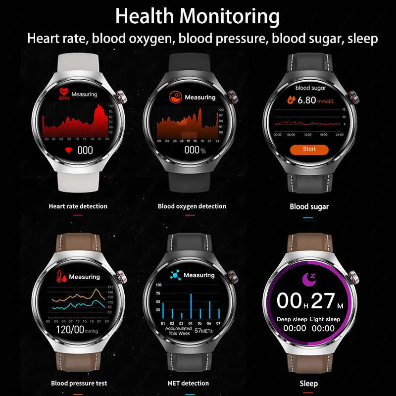 For Huawei Watch 4 Pro Smart Watch Men 360*360 HD Screen BT Call NFC IP68  Waterproof Heart rate Blood Sugar Smartwatch 2023 New